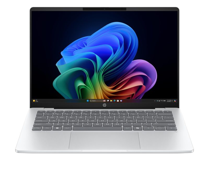 HP OmniBook 5 NGAI 14-he0000sa Copilot+ PC Snapdragon X1-26-100 Laptop 35.6 cm (14") 2K 16 GB LPDDR5x-SDRAM 512 GB SSD Wi-Fi 6E (802.11ax) Windows 11 Home Silver