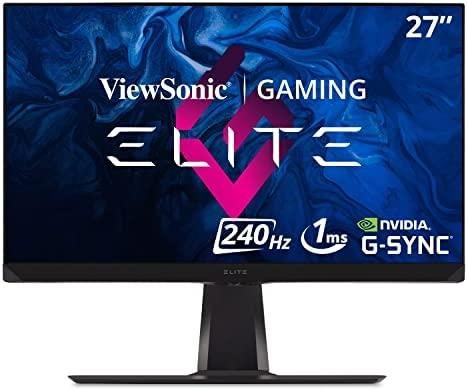 ViewSonic ELITE XG271QG 27 Inch 1440p 1ms 240Hz IPS Gaming Monitor with GSYNC, NVIDIA Reflex, DisplayHDR 400, RGB Lighting, and Advanced Ergonomics for Esports