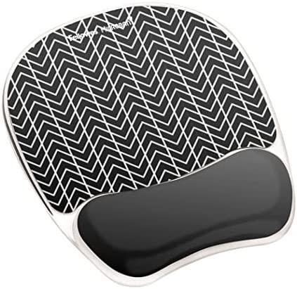 Fellowes Photo Gel Mouse Pad and Wrist Rest with Microban Protection, Black Chevron (9549901)