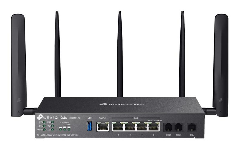 TP-Link Omada DR3650V-4G(EU) wireless router Gigabit Ethernet Dual-band (2.4 GHz / 5 GHz) Black