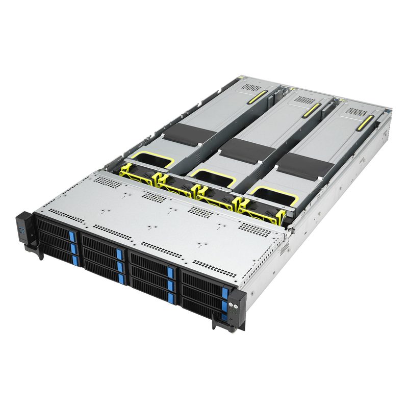 ASUS RS720A-E12-RS12 Socket SP5 Rack (2U) Black, Steel