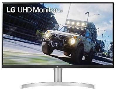 LG 32UN550-W Monitor 32″ UHD (3840 x 2160) Display, DCI-P3 90% Color Gamut, HDR 10, AMD FreeSync, Borderless Design, Tilt/Height Adjustable Stand – Silver