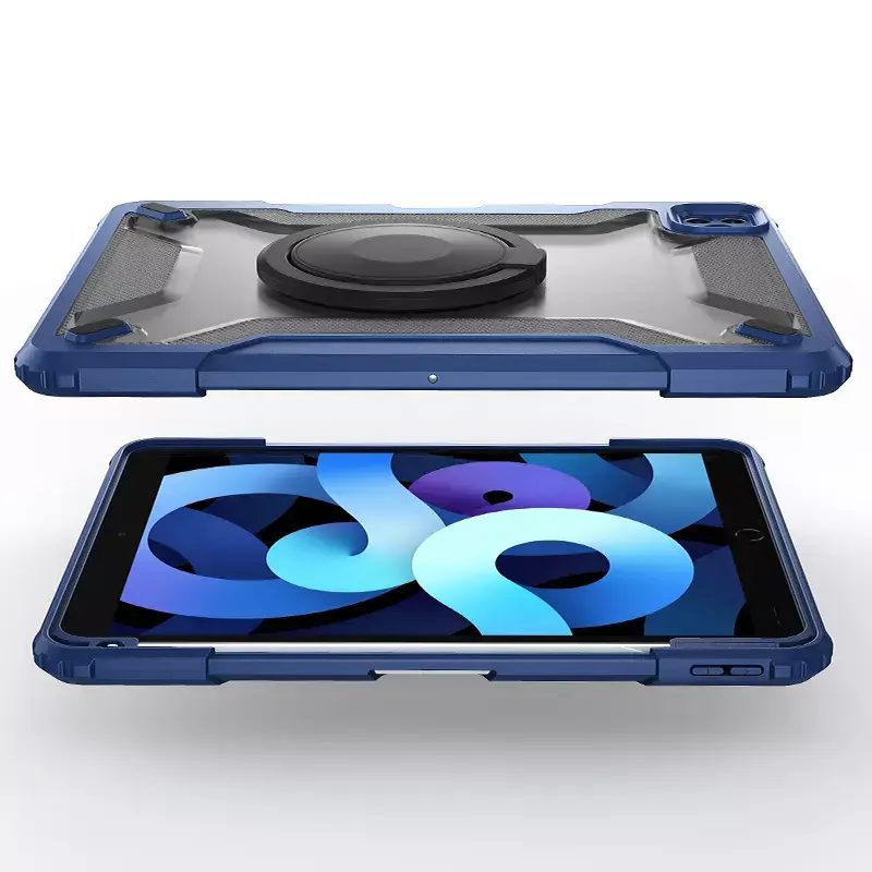 WiWU Mecha Rotative Stand iPad Case with Stylus Pen Slot Shockproof Cover for iPad Series Tablet Case