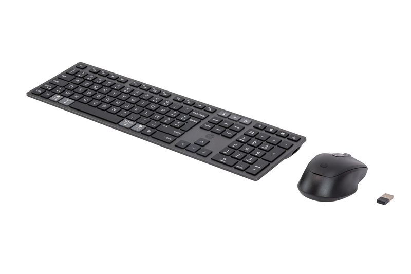HP 720 Multi-Device Rechargeable Wireless and Mouse Combo keyboard Mouse included Home USB + Bluetooth AZERTY Belgian Black