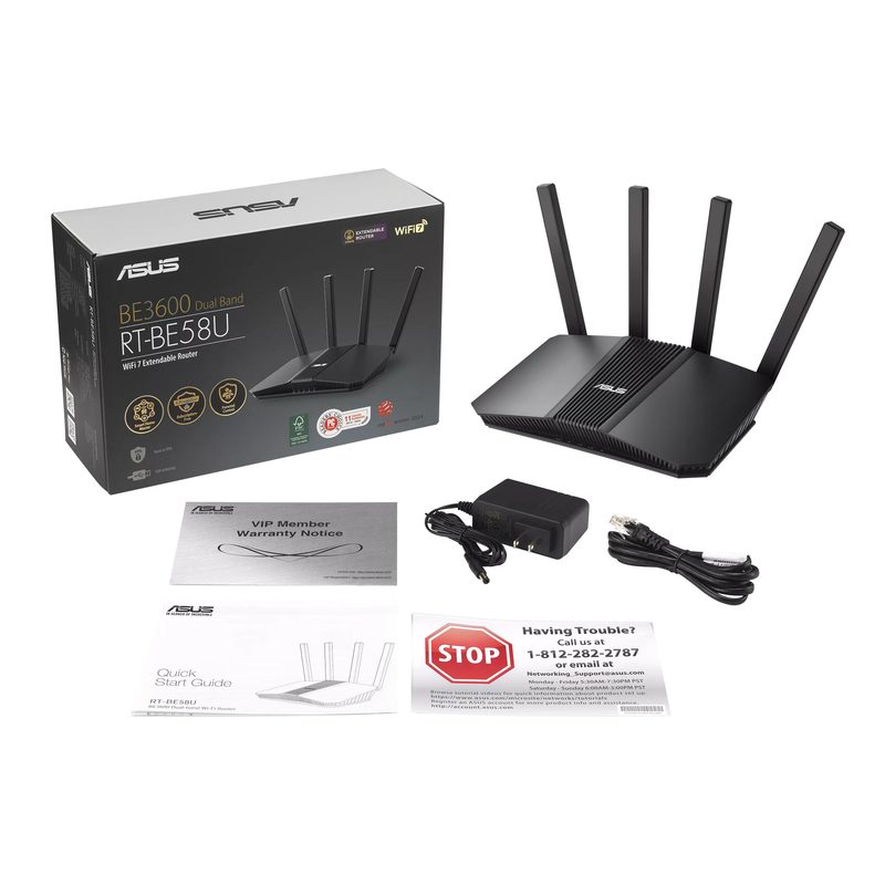 ASUS RT-BE3600 wireless router 2.5 Gigabit Ethernet Dual-band (2.4 GHz / 5 GHz) Black