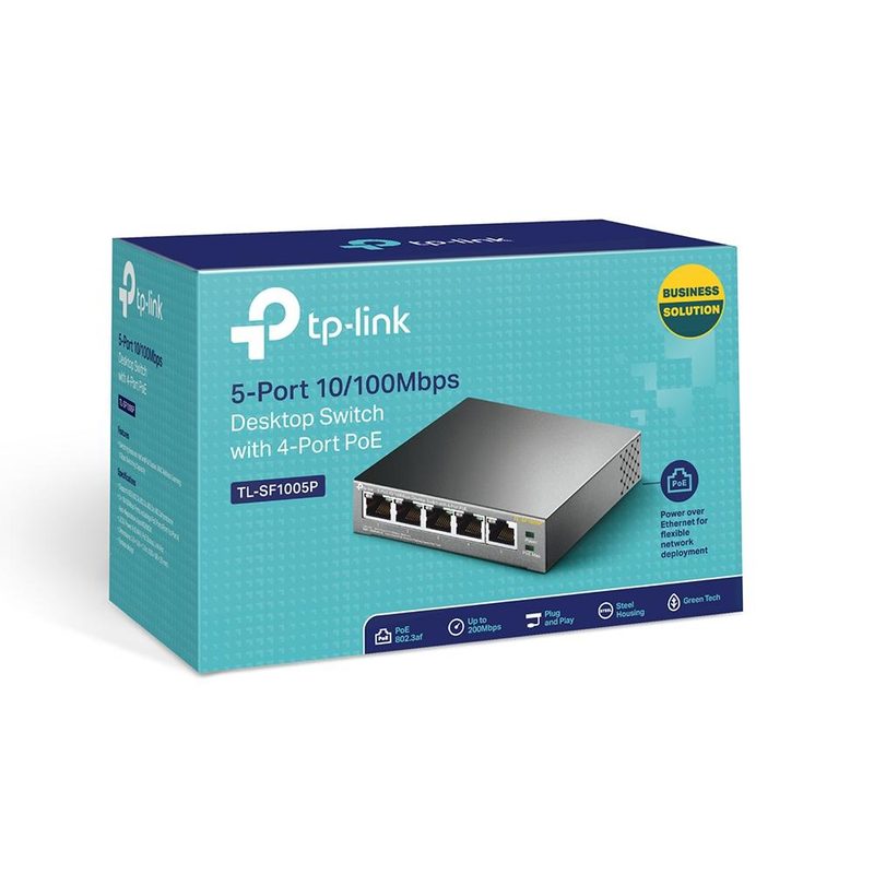TP-Link TL-SF1005P Unmanaged Fast Ethernet (10/100) Power over Ethernet (PoE) Black
