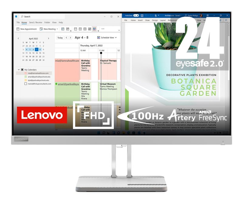 Lenovo L24e-40 computer monitor 60.5 cm (23.8") 1920 x 1080 pixels Full HD LED Grey