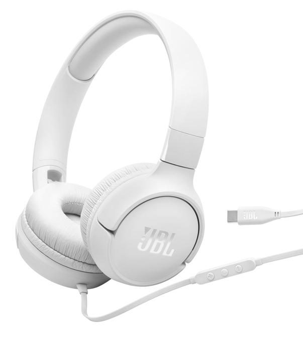 JBL Tune 520C USB-C Headphones Wired Head-band Calls/Music USB Type-C White