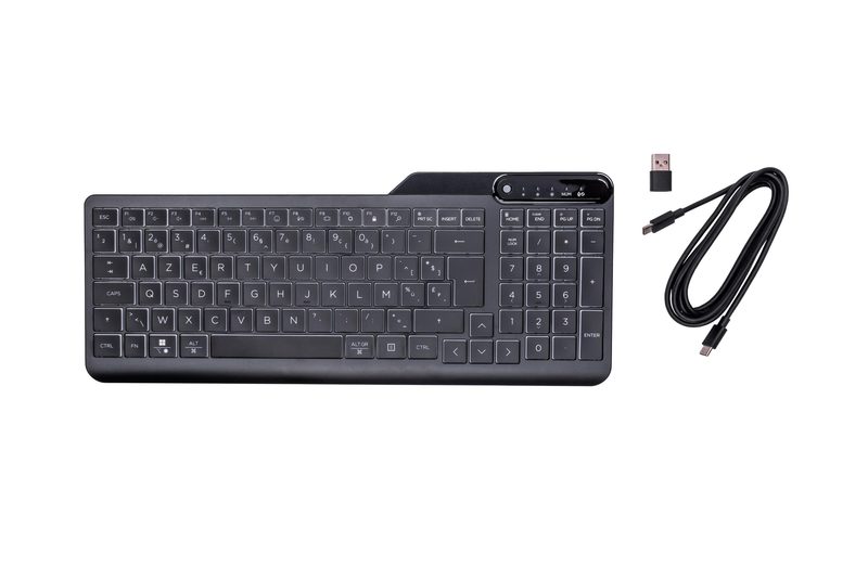 HP 400 Backlit Wired keyboard Home USB AZERTY Belgian Black