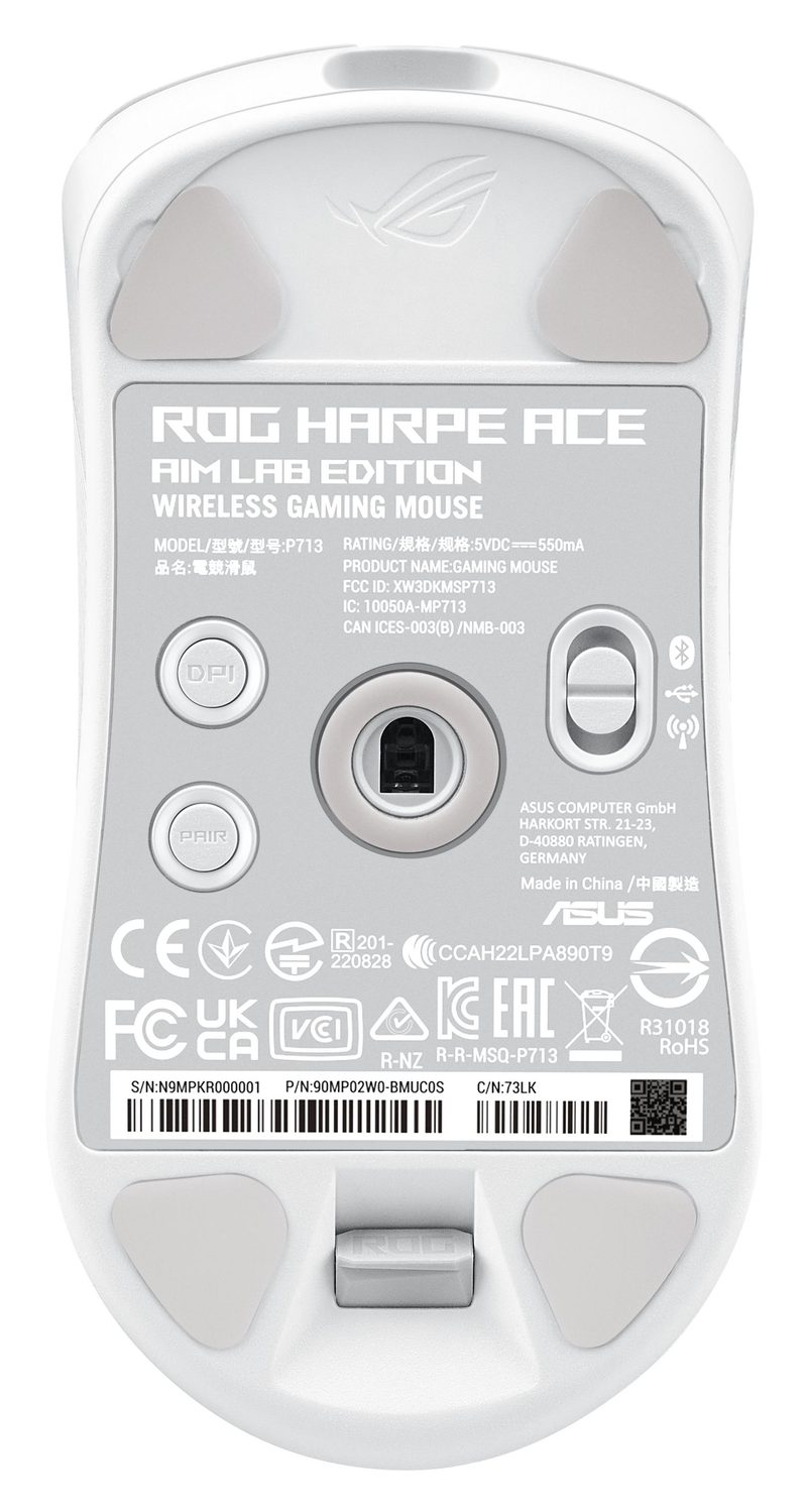 ASUS ROG Harpe Ace Aim Lab Edition mouse Gaming Ambidextrous RF Wireless + Bluetooth + USB Type-A Optical 36000 DPI