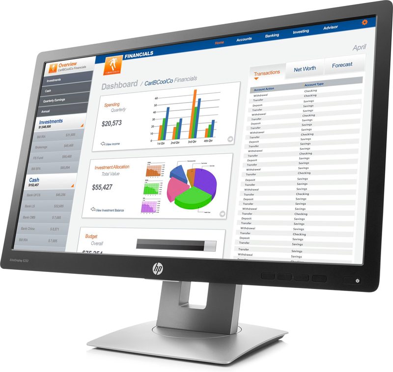 HP EliteDisplay E232 computer monitor 58.4 cm (23") 1920 x 1080 pixels Full HD LED Black