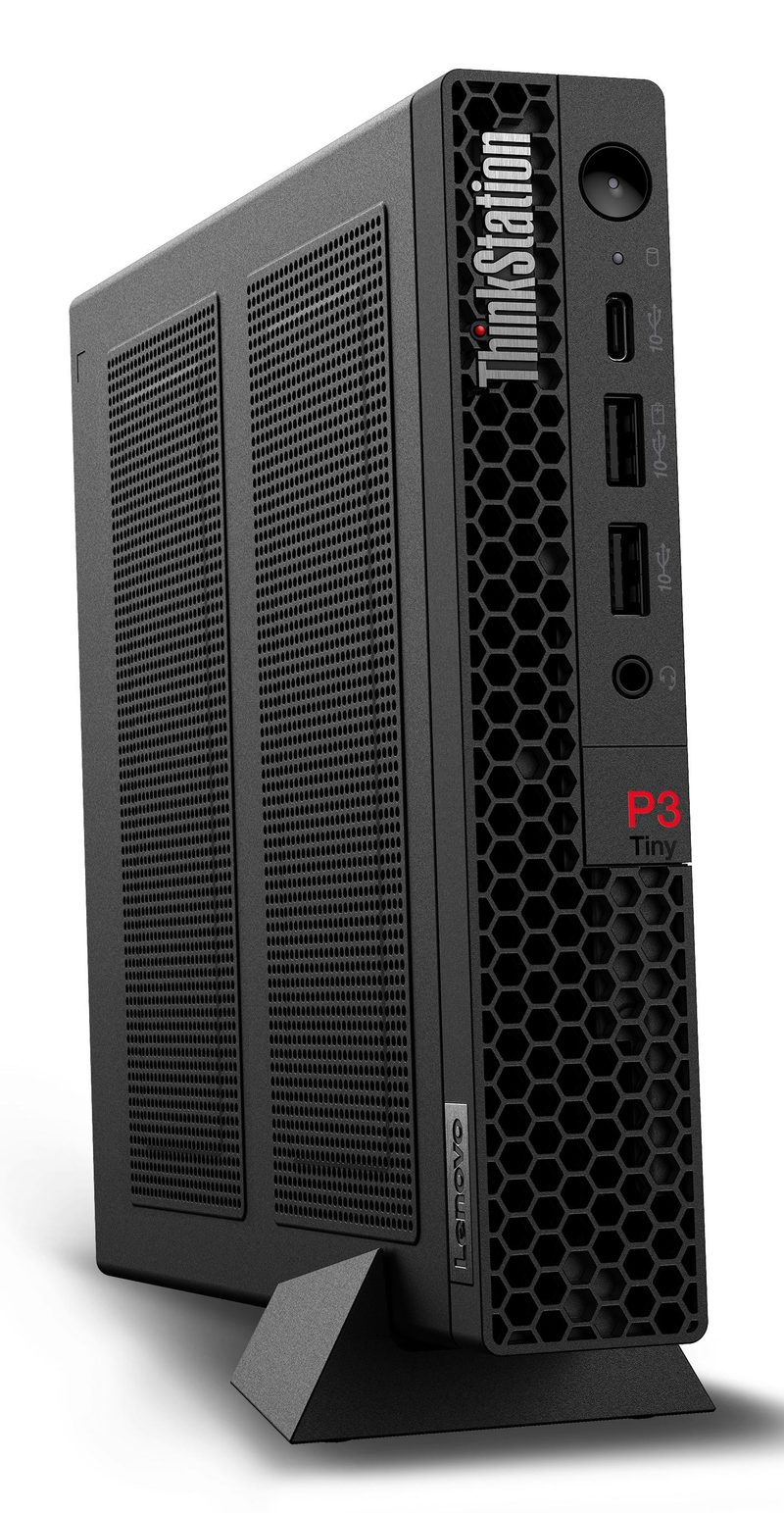 Lenovo ThinkStation P3 Tiny Intel® Core™ i7 i7-14700 32 GB DDR5-SDRAM 1 TB SSD NVIDIA T400 Windows 11 Pro Mini PC Workstation Black