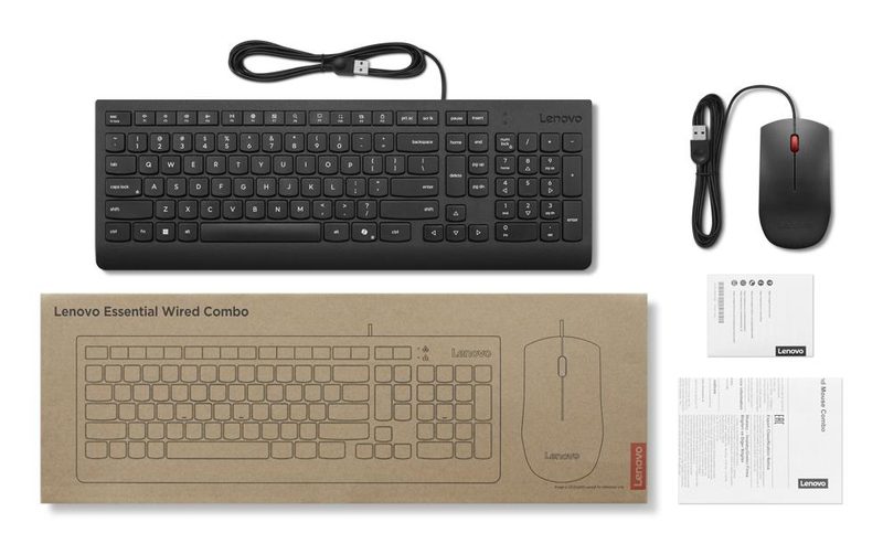 Lenovo 4X31R64411 keyboard Mouse included Universal USB Hungarian Black