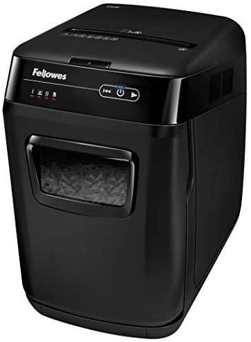 Fellowes AutoMax 150C 150-Sheet Cross-Cut Auto Feed Shredder with Jam Protection for Hands-Free Shredding (4680001), Black