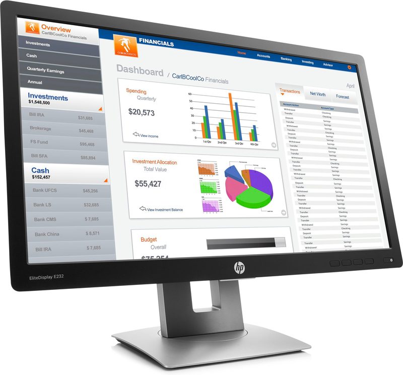 HP EliteDisplay E232 computer monitor 58.4 cm (23") 1920 x 1080 pixels Full HD LED Black