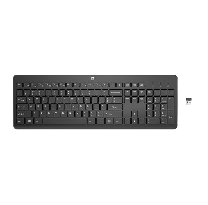 HP 230 BLK WL KBD keyboard Universal RF Wireless Black
