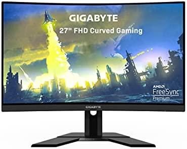 GIGABYTE G27FC A (27″ 165Hz 1080P Curved Gaming Monitor, 1920 x 1080 VA 1500R Display, 1ms (MPRT) Response Time, 91% DCI-P3, FreeSync Premium, 1x Display Port 1.2, 2x HDMI 1.4)
