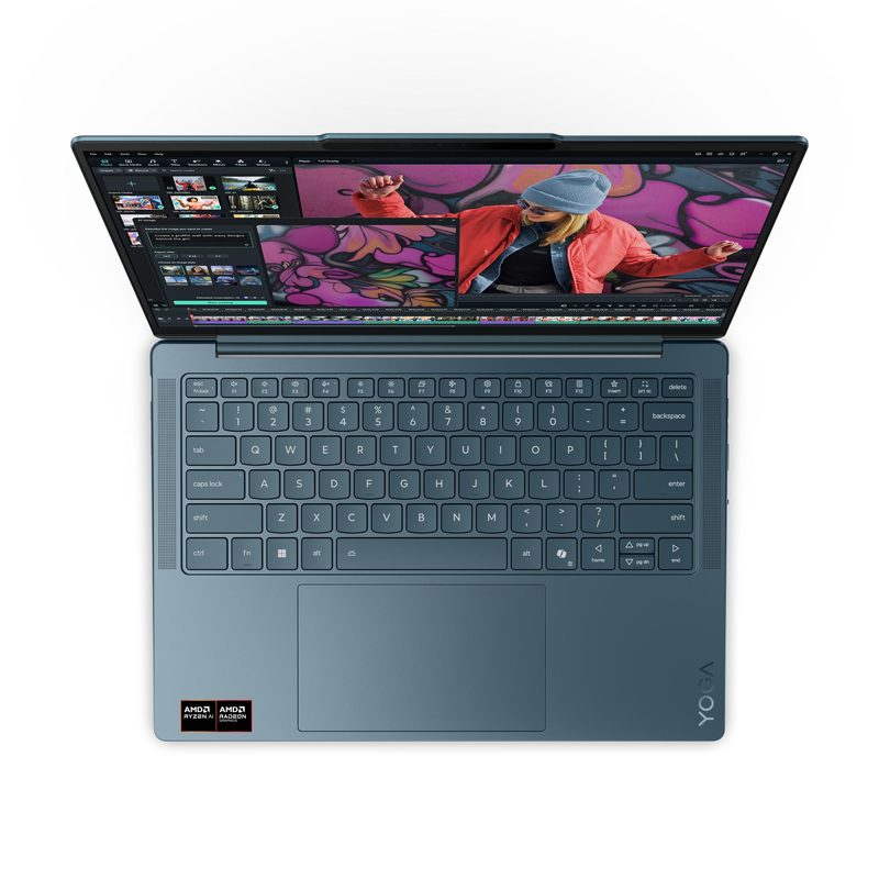 Lenovo Yoga Slim 7 14AKP10 Copilot+ PC AMD Ryzen™ AI 5 340 Laptop 35.6 cm (14") WUXGA 16 GB LPDDR5-SDRAM 512 GB SSD Wi-Fi 7 (802.11be) Windows 11 Home Teal German