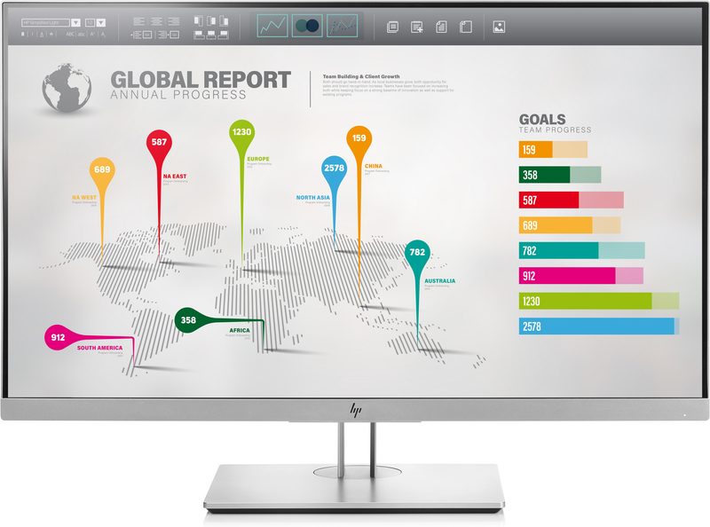 HP EliteDisplay E273q computer monitor 68.6 cm (27") 2560 x 1440 pixels Quad HD LED Black, Silver