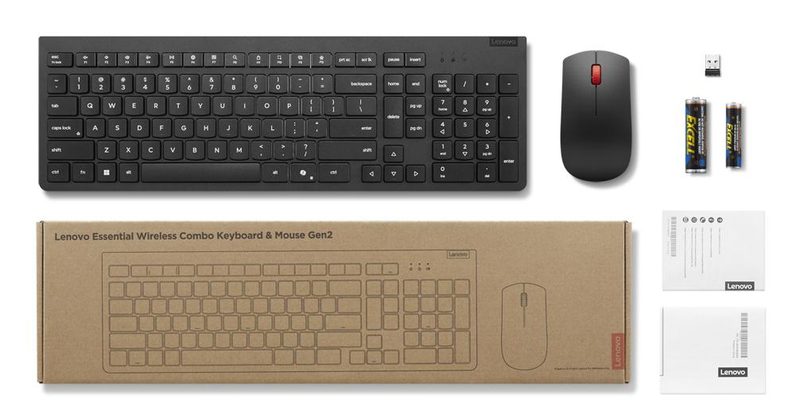 Lenovo 4X31R64500 keyboard Mouse included Office RF Wireless Spanish Black