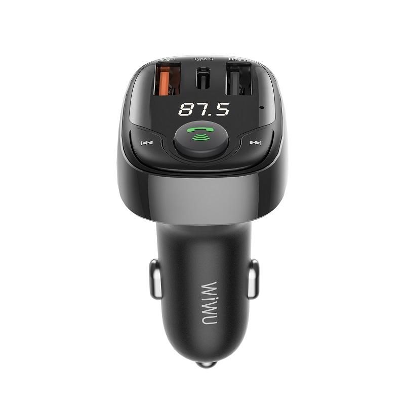 WiWU Portable 3 Ports Quick Charging USB Type C Car Charger for iPhone PD & QC Cell Phone Wireless Car Chargers