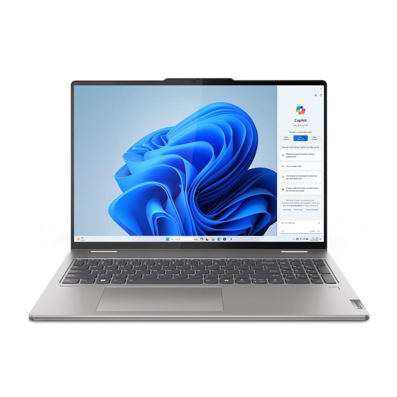 Lenovo Yoga 7 2-in-1 16AHP9 AMD Ryzen™ 7 8840HS Hybrid (2-in-1) 40.6 cm (16") Touchscreen WUXGA 16 GB LPDDR5x-SDRAM 512 GB SSD Wi-Fi 6E (802.11ax) Windows 11 Home Grey US English