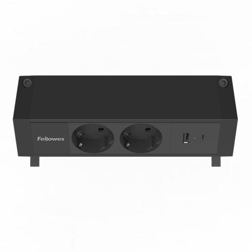 Fellowes 100137182 power extension 2 m 2 AC outlet(s) Indoor Black