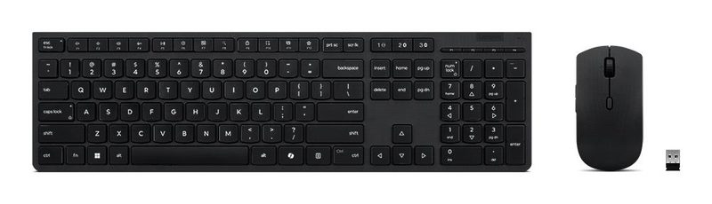 Lenovo 4X31R64318 keyboard Mouse included Office RF Wireless + Bluetooth AZERTY Belgian, English Grey