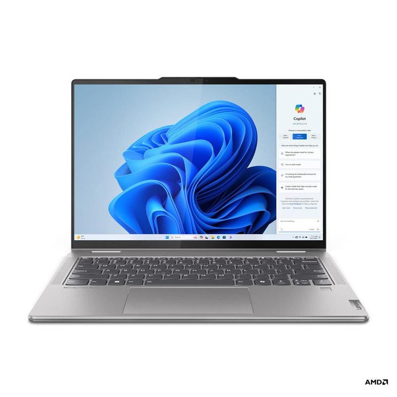 Lenovo Yoga 7 2-in-1 14AHP9 AMD Ryzen™ 7 8840HS Hybrid (2-in-1) 35.6 cm (14") Touchscreen WUXGA 16 GB LPDDR5x-SDRAM 1 TB SSD Wi-Fi 6E (802.11ax) Windows 11 Pro Grey US English