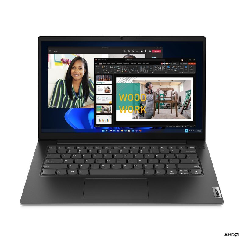 Lenovo V14 G4 AMN AMD Ryzen™ 5 7520U Laptop 35.6 cm (14") Full HD 8 GB LPDDR5-SDRAM 256 GB SSD Wi-Fi 5 (802.11ac) Windows 11 Pro Black Portuguese