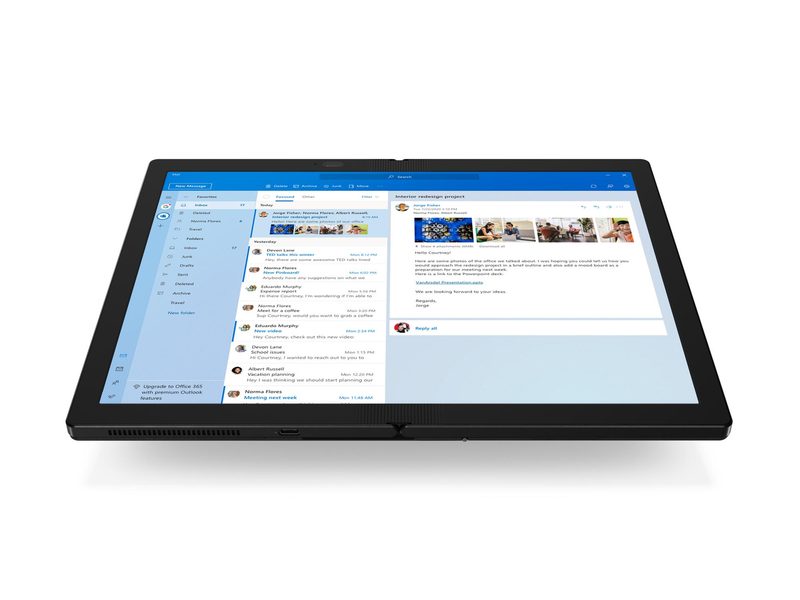 Lenovo ThinkPad X1 Fold Gen 1 Hybrid (2-in-1) 33.8 cm (13.3") Touchscreen 8 GB LPDDR4x-SDRAM 256 GB SSD Wi-Fi 6 (802.11ax) Windows 11 Home Black