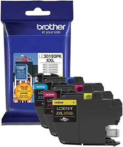 Brother Printer LC30193PK Super High Yield XXL 3 Pack Ink Cartridges- 1 Ea: Cyan/Magenta/Yellow Ink