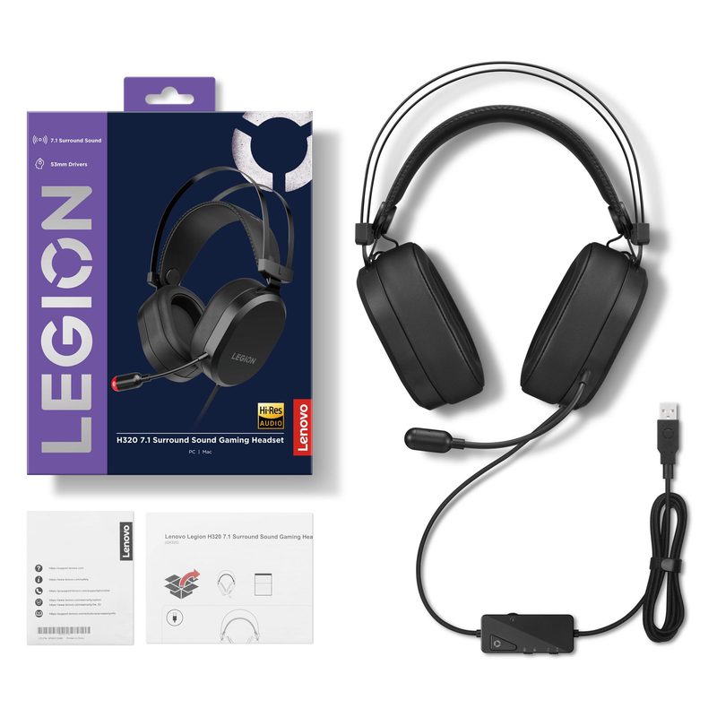 Lenovo GXD1W43661 headphones/headset Wired Head-band Gaming USB Type-A Black