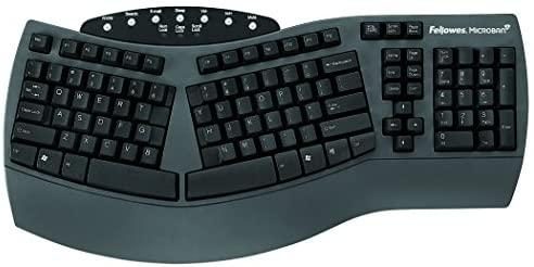 Fellowes Microban Split Design Wireless Keyboard, Dark Gray – FEL9891503