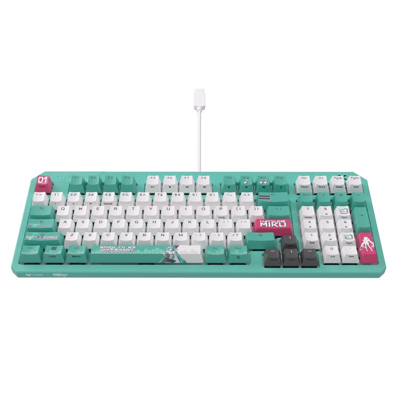ASUS TUF Gaming K3 Gen II Hatsune Miku Edition keyboard USB Mint colour, White