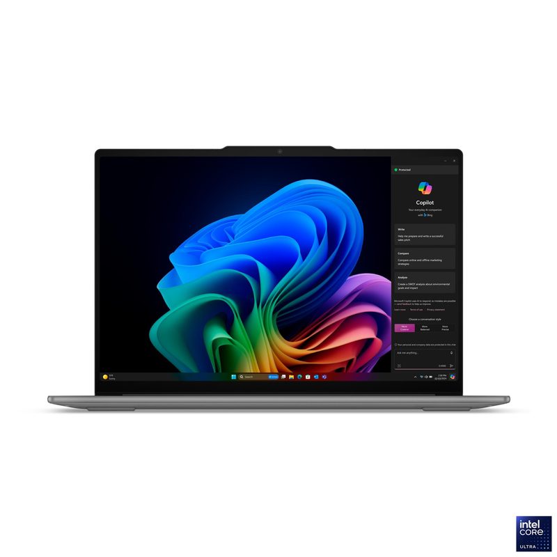 Lenovo YG Slim 7 ULT7 16GB 512GB W11H Copilot+ PC Intel Core Ultra 7 Laptop 38.9 cm (15.3") Touchscreen 2.8K LPDDR5x-SDRAM SSD Wi-Fi 7 (802.11be) Windows 11 Home Grey Turkish