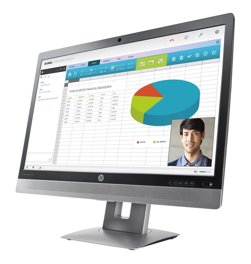 HP EliteDisplay E240c computer monitor 60.5 cm (23.8") 1920 x 1080 pixels Full HD LED Black, Silver