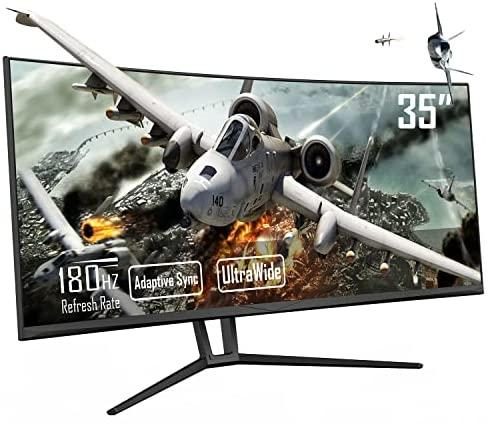 Fiodio 35” 180Hz Ultrawide QHD 3440 x 1440P Curved Gaming Monitor with 2xHDMI 2xDisplay Ports, PIP/PBP, Adjustable Tilt, sRGB 99%, 178° Wide-Viewing Eye Care, Home Office and Gaming (2022 Version)