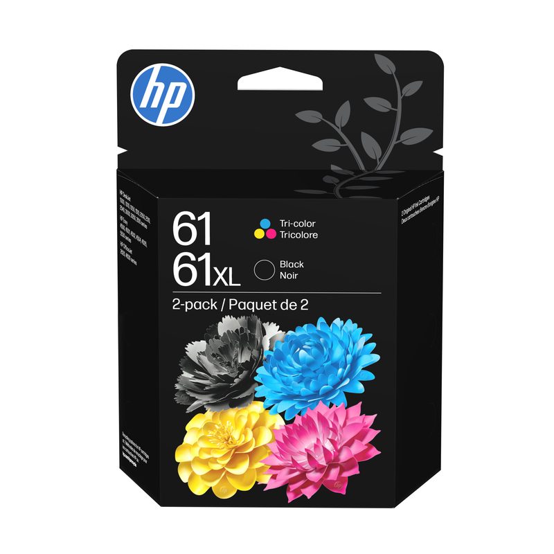 HP 61XL 2-pack High Yield Black/Tri-color Original Ink Cartridges