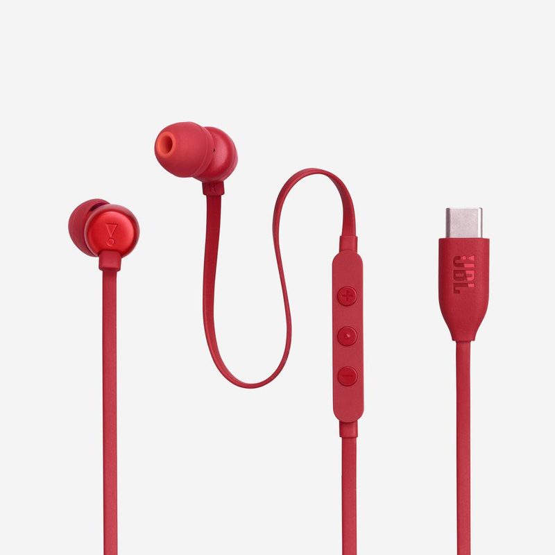 JBL Tune 310C Headset Wired In-ear Calls/Music USB Type-C Red