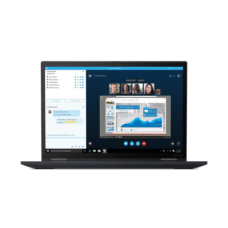 Lenovo ThinkPad X13 Yoga Gen 2 (Intel) Intel® Core™ i5 i5-1135G7 Hybrid (2-in-1) 33.8 cm (13.3") Touchscreen WUXGA 8 GB LPDDR4x-SDRAM 256 GB SSD Wi-Fi 6 (802.11ax) Windows 11 Pro Black