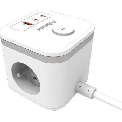 Fellowes Power Cube 2 m 3 AC outlet(s) Indoor White