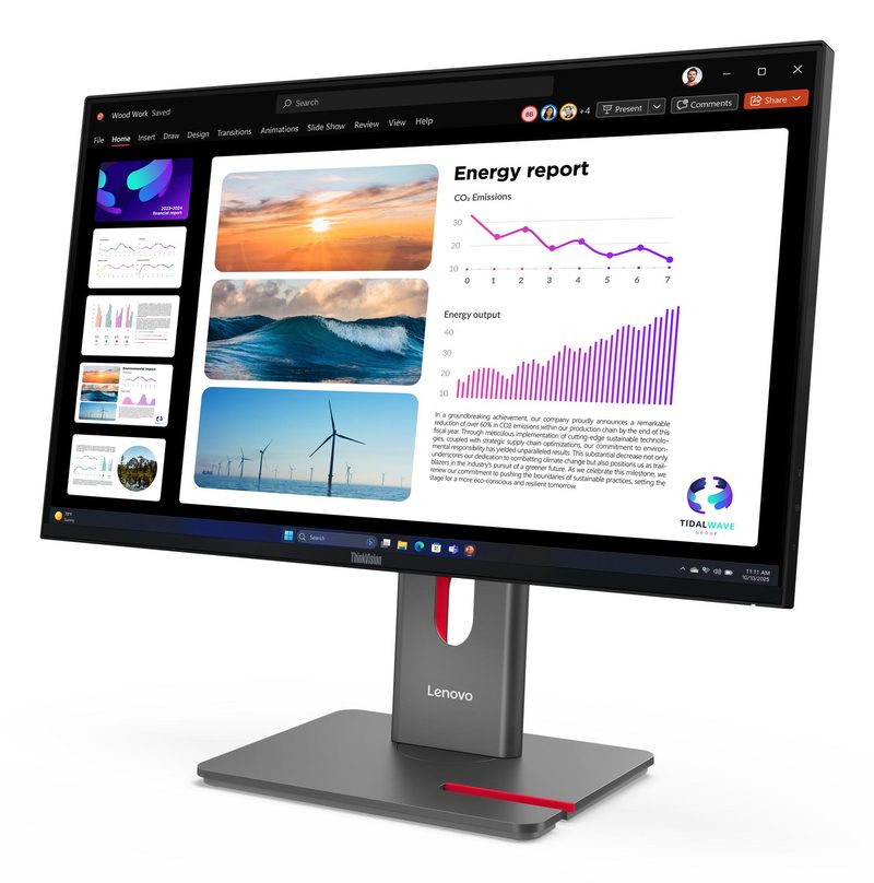 Lenovo ThinkVision P24Q-40 computer monitor 60.5 cm (23.8") 2560 x 1440 pixels Quad HD LCD Black
