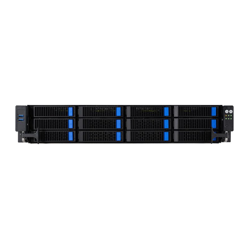 ASUS RS521A-E12-RS12U Socket SP5 Rack (2U) Black, Silver