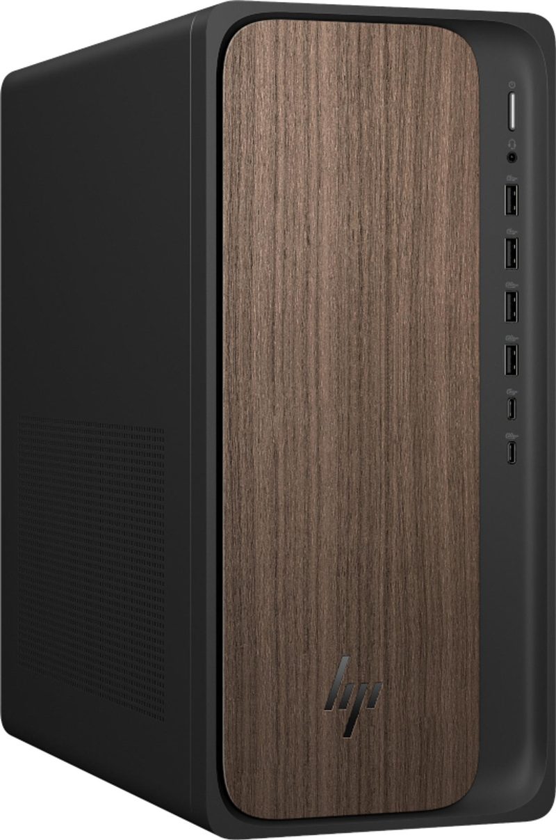 HP OmniDesk AI M03-0003sa Intel Core Ultra 7 265 16 GB DDR5-SDRAM 1 TB SSD Windows 11 Home Tower PC AI PC Wood, Black