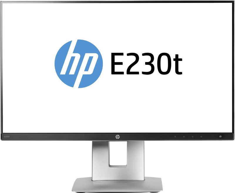 HP EliteDisplay E230t computer monitor 58.4 cm (23") 1920 x 1080 pixels Full HD LED Touchscreen Table Black, Silver