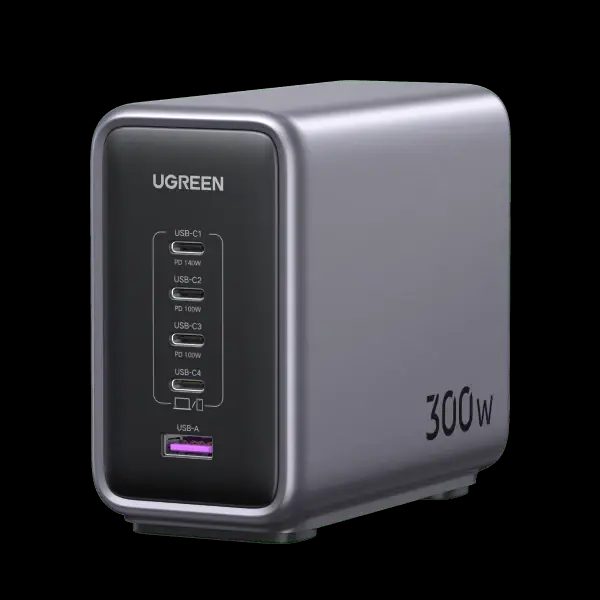Ugreen Nexode 300W USB C GaN Charger-5 Ports Desktop Charger