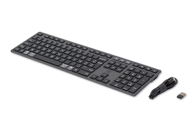 HP 720 Multi-Device Rechargeable Wireless keyboard Home/Office USB + Bluetooth AZERTY Belgian Black