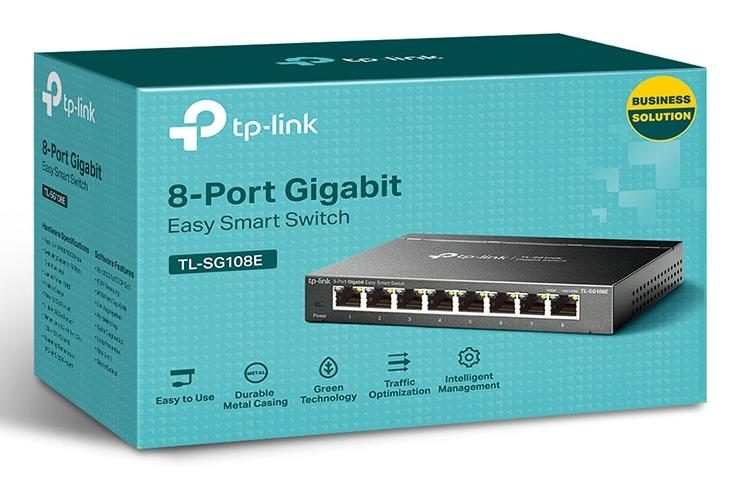 TP-Link TL-SG108E(UN) network switch Managed L2 Gigabit Ethernet (10/100/1000) Black