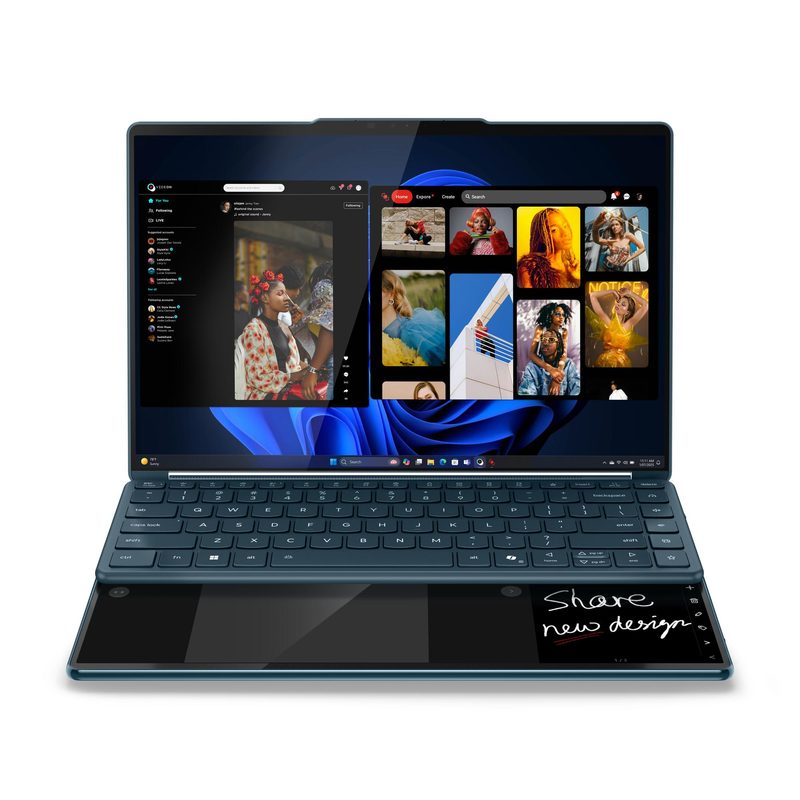 Lenovo Yoga Book 9 14IAH10 Intel Core Ultra 7 255H Hybrid (2-in-1) 35.6 cm (14") Touchscreen 2.8K 32 GB LPDDR5x-SDRAM 1 TB SSD Wi-Fi 7 (802.11be) Windows 11 Home Teal English